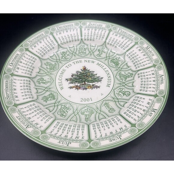 Spode Christmas Tree Plate Annual Collector 2001 Welcome To The New Millennium - Picture 3 of 7